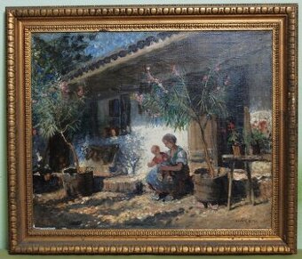 Olejomaľba - Ferenc Ujváry - Na priedomí