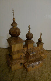 Rusínske drevené cerkvi - ručne robené makety