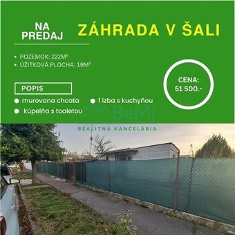 Záhrada s chatkou - 222m2 , Šaľa ID 008-13-EVBA
