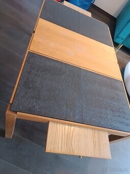 Predam Vintage IKEA Oak and slate coffee table