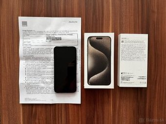 Apple iPhone 15 Pro Max 256gb - PUKNUTE ZADNE SKLO