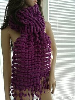 Dámsky šál Fialový, Biely