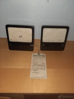 Panelový analogovy rucickovy kroampermeter 2ks metra blansko