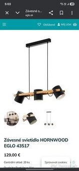 Luster na lanku Eglo
