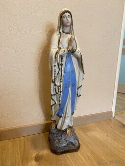 SOCHA PANNA MÁRIA, SADROVÁ, výška 66 CM, starožitná