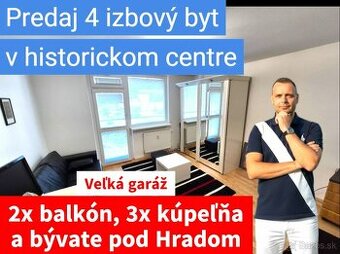 Predaj 4 izbový byt, Nitra-centrum,130 m2,garáž, 2x balkón