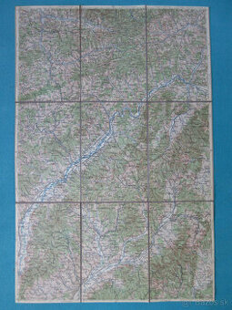 Mapa Trenčín, Žilina, Rajec, Turzovka, Pov. Bystrica r. 1935