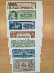 Kompletná sada bankoviek ČSR - 1953