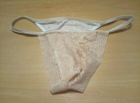 Pánské béžové krajkové tanga