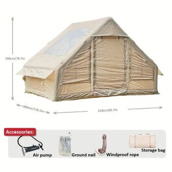 Nafukovací stan so strešným oknom 2,1 x 3,0m (6,3m2)