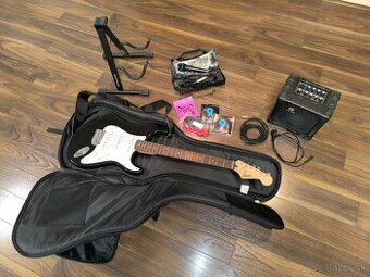 Predám el. gitaru Fender Squier Bullet Strat + príslušenstvo
