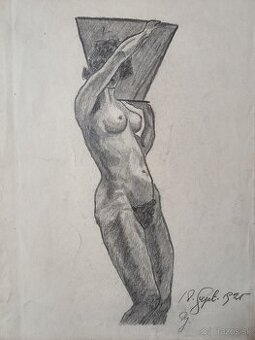 Kresba: Art Deco Akt, Viedeň, 1925