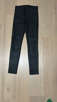 Emporio Armani nohavice ako kožené W 27 čierne resp. S