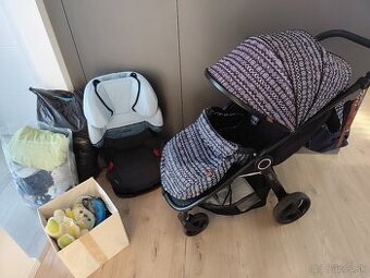 Veľký športový kočík Petite &Mars Street+ autosedačka Cybex