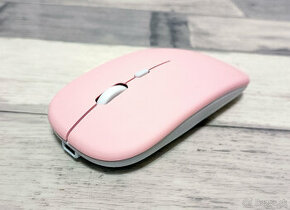 Bezdrôtová nabíjateľná bluetooth myš - ružová - 1