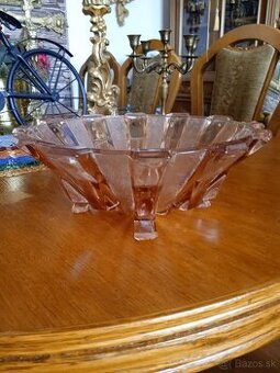 Sklenená ružová misa