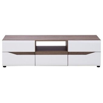 TV stolík LUCY LI 1 - dub sonoma truffel/biela vysoký lesk