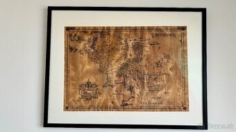 Zarámovaná mapa Stredozeme LOTR