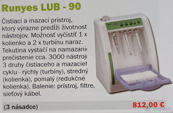 Čistiaci a mazací prístroj na stomatologické nástroje