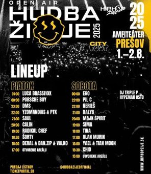 Hudba Žije Prešov - klasik lístok 2ks
