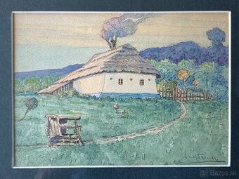 Imro Weiner-Kráľ / akvarel 11 x 15 cm “Chaloupka”