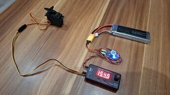 Set na testovanie serv: tester, BEC 7A, Lipol 2200mAh, 30cm