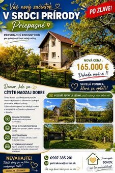 Na predaj RD v obci Priepasné. PO ZĽAVE 