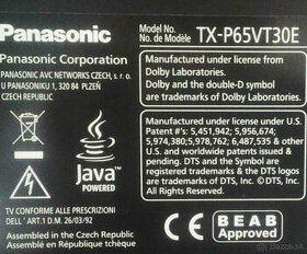 Predám plazmový televizor ⚠️ Panasonic TX-P65VT30E ⚠️ - 1