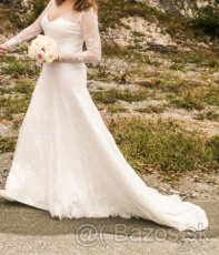 Exkluzívne svadobné šaty s čipkou šité na mieru,veľkosť 36 - 1