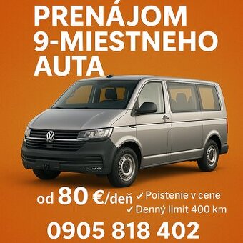 Prenájom 9-miestneho auta – pohodlne, spoľahlivo, za férovú