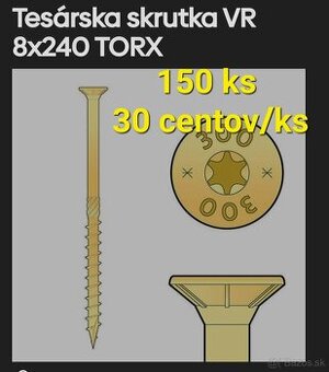 Skrutky do dreva 8x 240 mm TORX