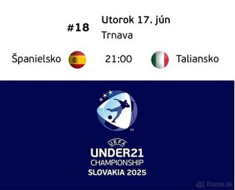 1 lístok Španielsko:Taliansko/ 1 ticket Spain:Italy