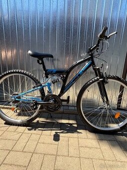 Horský celoodpružemý bicykel Core 26” modro-čiernej farby