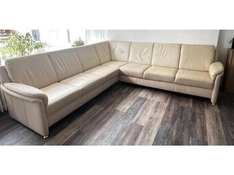 Moderní rohová kožená sedací souprava, 3151