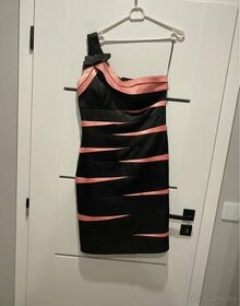Čierno-rúžové šaty, veľkosti XL