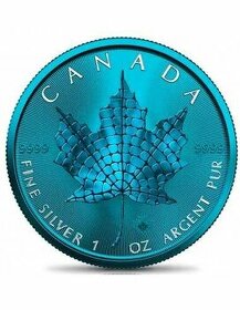 Investicne striebro mince minca Maple Leaf 100 ks svet