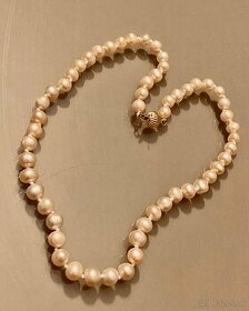 Perlový náhrdelník - pravé ružové perly 7-8 mm