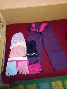Detské otepľovačky veľ.128 +čiapky,rukavice,nákrčníky -BALÍK