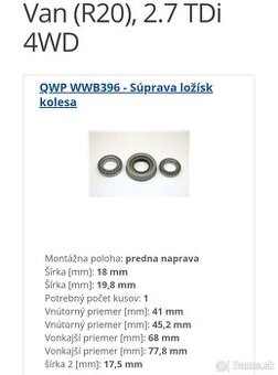 Ložiská Nissan Terrano