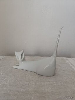 Royal dux mačka brusel porcelánová soška 20 cm