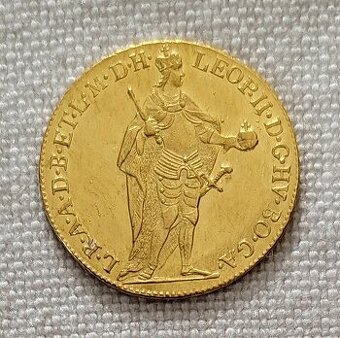 Zlatý dukát Leopold II., 1790, „kráľovský“ - vzácny