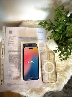 Predám Apple iPhone 15 PRO 128GB, AKO NOVÝ, ZÁRUKA SK