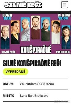 Lístky na Silné konšpiračné reči