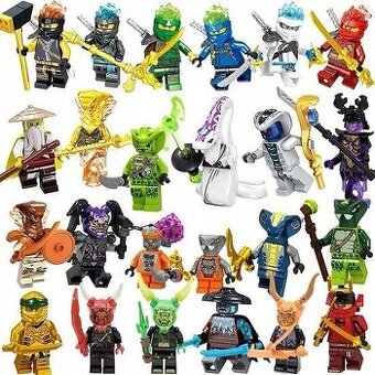 NINJAGO sada 24 ks postaviciek+zbrane, alebo 16 ks sada.