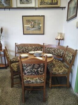 Rustikální rohový kout, set z masivu, Nábytek s příběhem