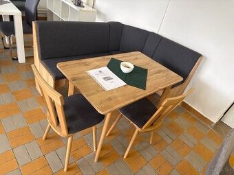 Rohová lavica+stôl+2 stoličky