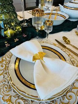 24 K zlatom zdobená obedová súprava Thun nová