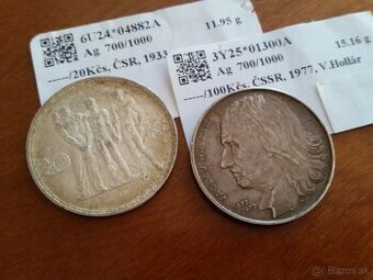 Stare mince 2ks striebro next