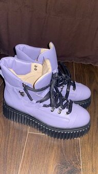 Zimné kožené topánky - veľkosť 38,5