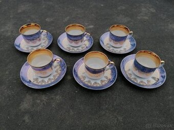 Predám zlato-modro-biela porcelánová sada